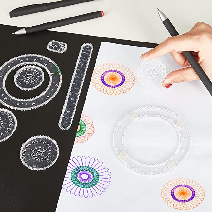 Spiral Art Clear Gear Geometric Ruler (22PCS)