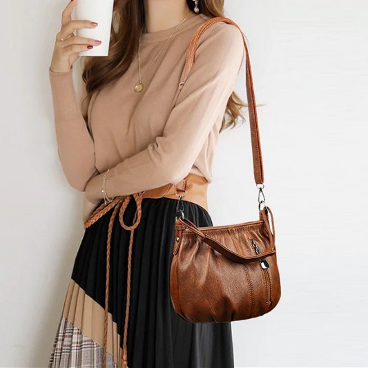 πΈ Women's Soft PU Leather Pleated Shoulder Bag β Chic Minimalist Crossbody Bag for Daily Wear πβ¨
