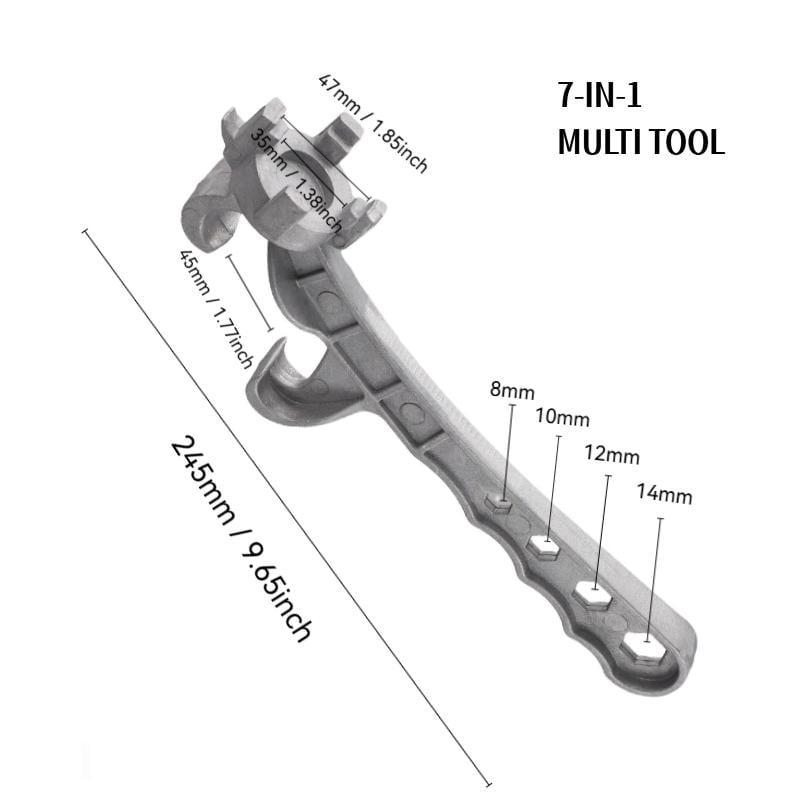 š„ 7-in-1 Aluminum Bung Wrench ā Heavy-Duty Drum Opener & Multi-Size Barrel Cap Tool