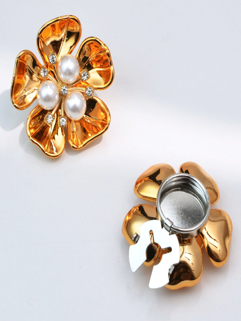🔥 2K+ Sold Today|Hot-Selling Rhinestone Flower Cufflinks Clip|Sparkling & Elegant