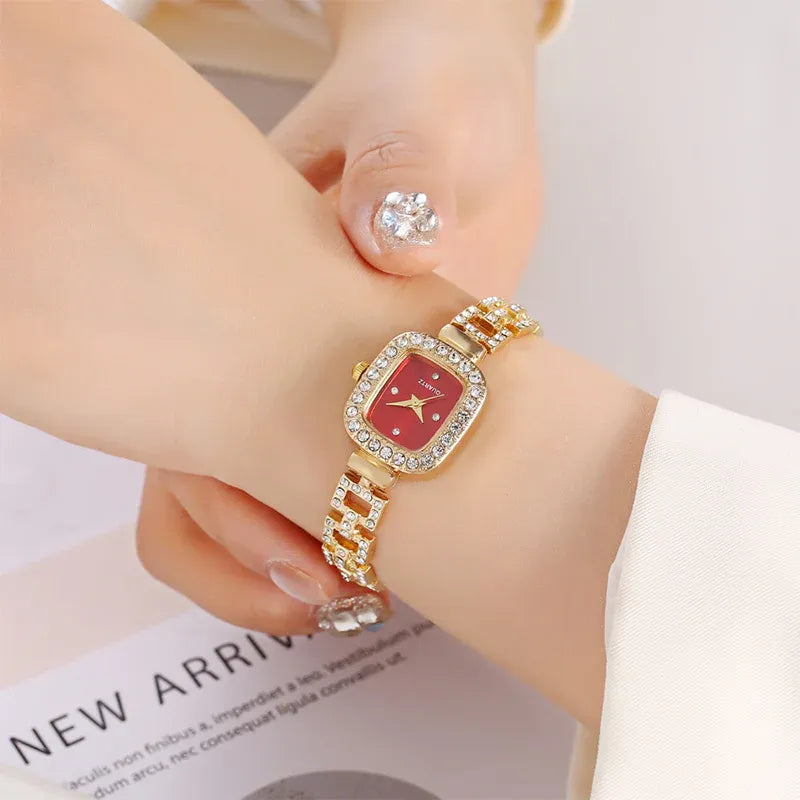 💥Women Drawstring Bracelet Watch Square Quartz