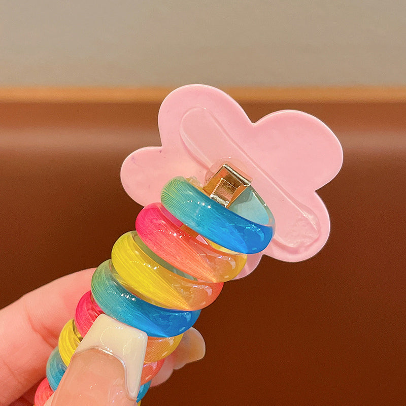 Colorful Telephone Wire Hair Bands For Kids