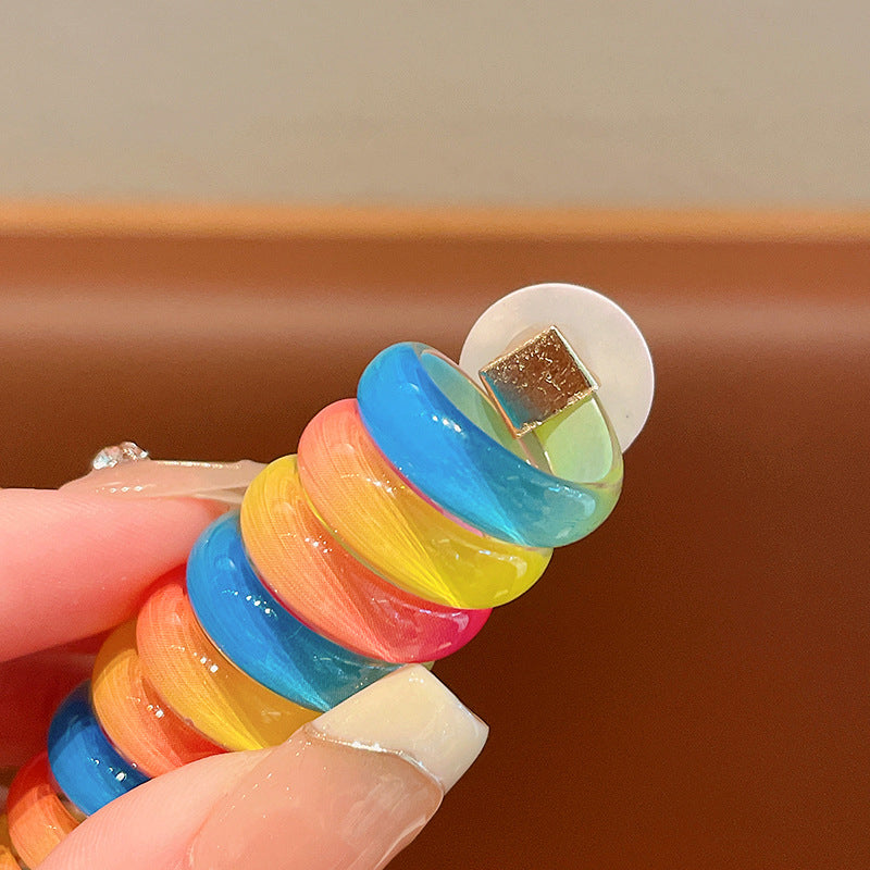 Colorful Telephone Wire Hair Bands For Kids
