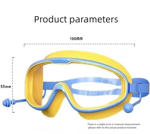 🔥HD children's large frame waterproof and anti-fog swimming goggles