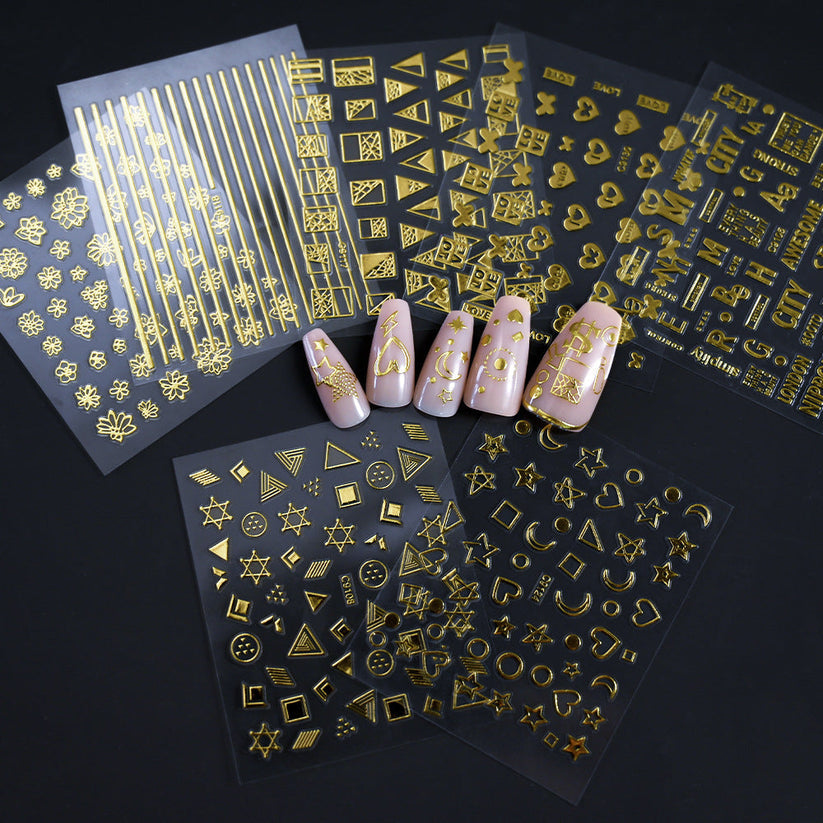 β¨ Luxury Gold Nail Art Stickers | Buy 1 Get 2 FREE π | Easy DIY Glam Nails π
