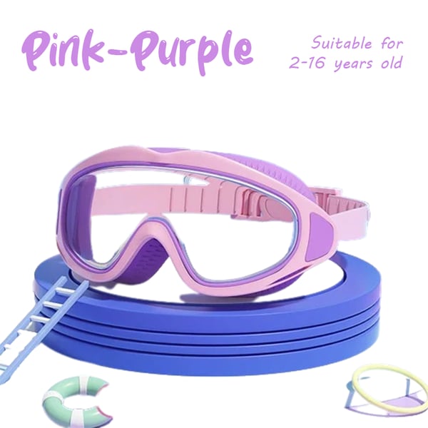 🔥HD children's large frame waterproof and anti-fog swimming goggles