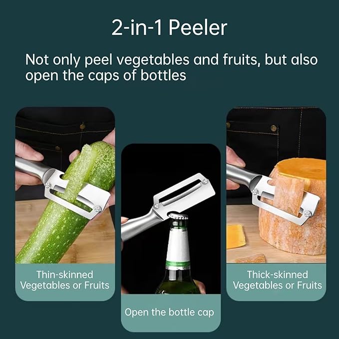 Multifunctional Stainless Steel Vegetable Peeler and Bottle Opener