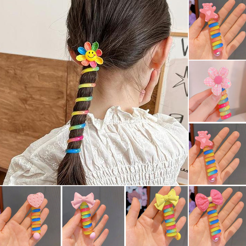 Colorful Telephone Wire Hair Bands For Kids