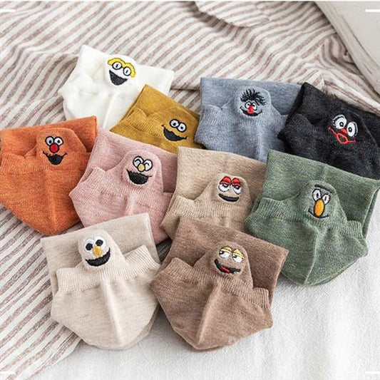 Embroidery Funny Smiling Socks (3 Pairs)