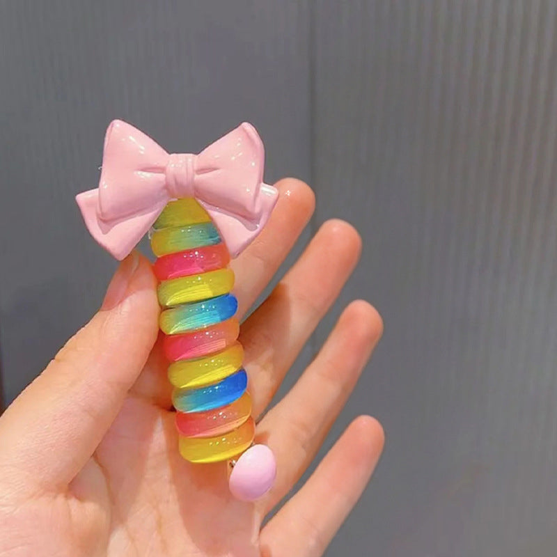 Colorful Telephone Wire Hair Bands For Kids