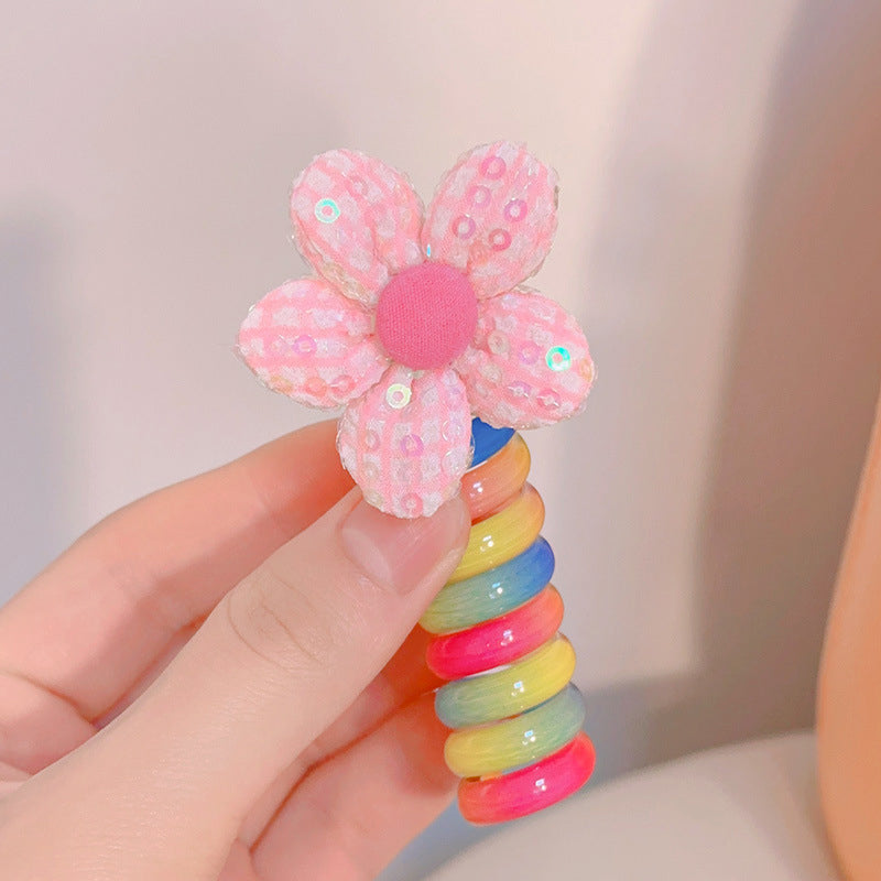 Colorful Telephone Wire Hair Bands For Kids