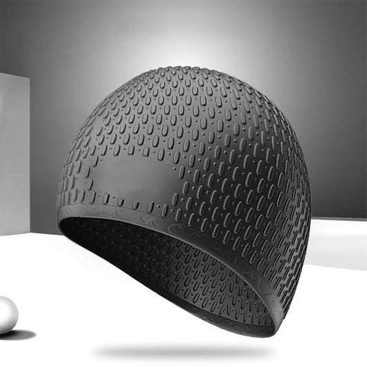 Women's silicone ear-protecting swimming cap