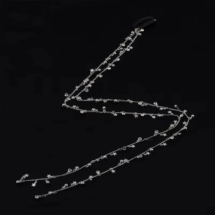 Coloured Rhinestone Chain Tassel Hair Clips Headband for Bride