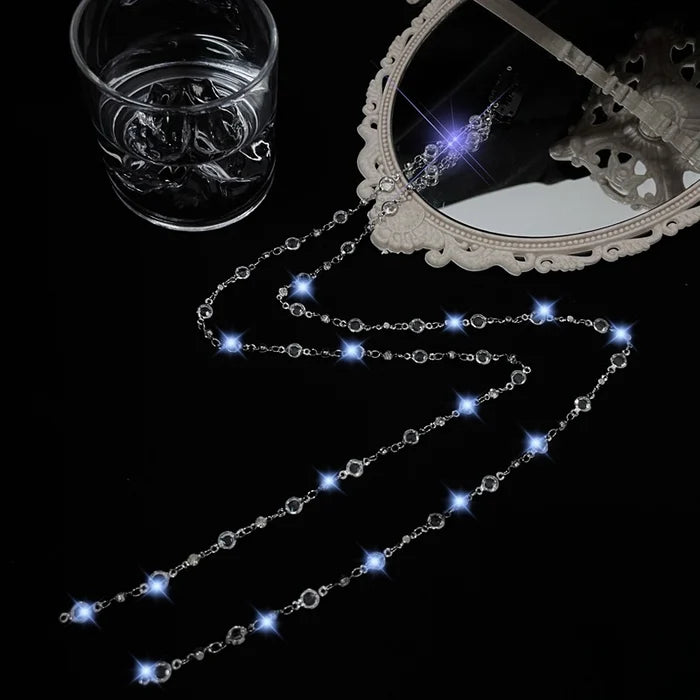 Coloured Rhinestone Chain Tassel Hair Clips Headband for Bride