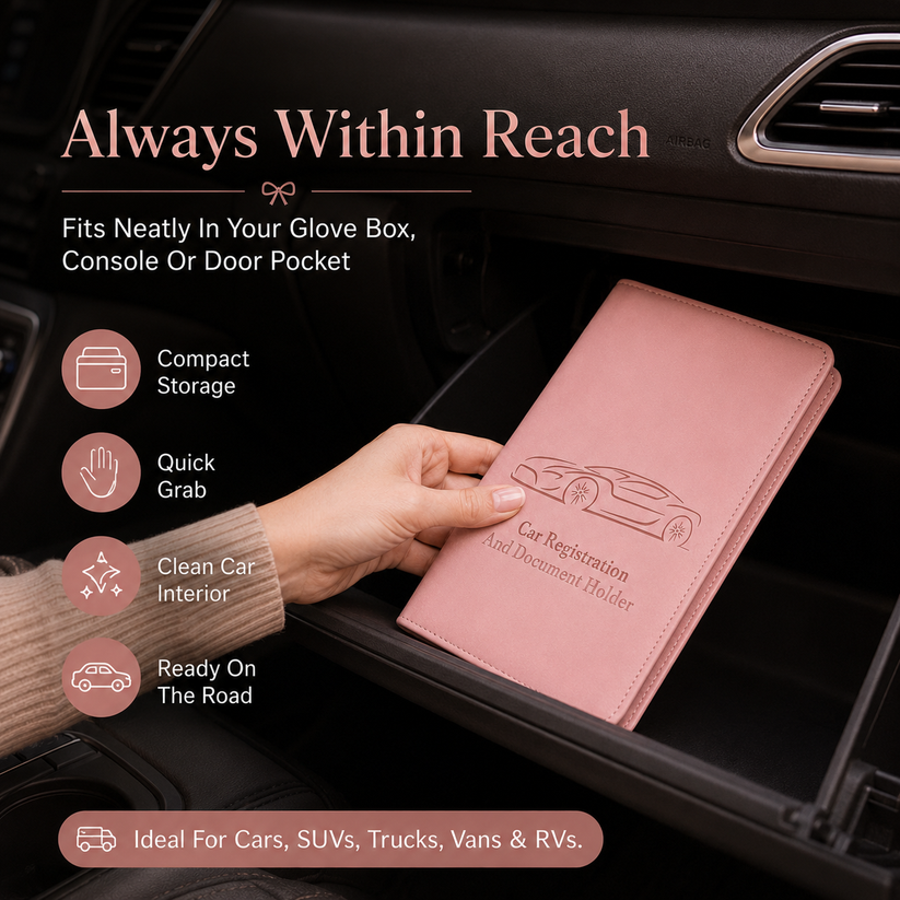 🔥 50% OFF 🏆 Best Seller | 🚗 Car Registration & Insurance Document Holder | ✨ Premium PU Leather Organizer
