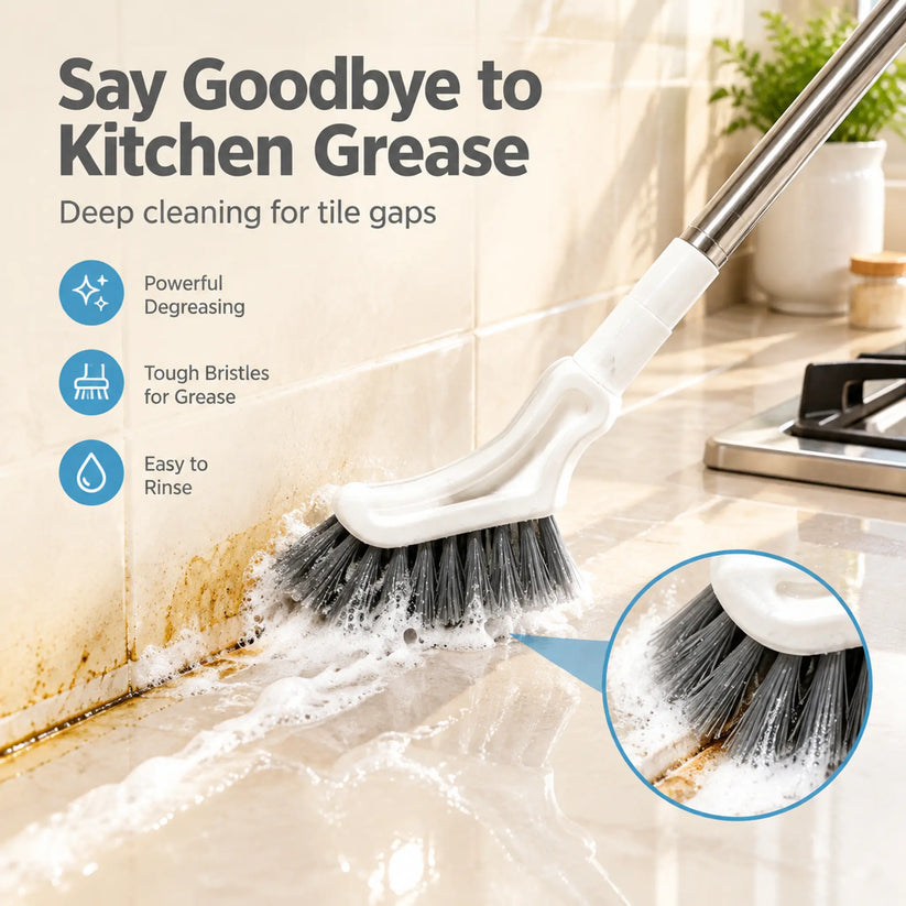 🔥LAST DAY SALE 50% OFF-💯Adjustable Length Stainless Steel Telescopic Long Handle Crevice Cleaning Brush 🧹