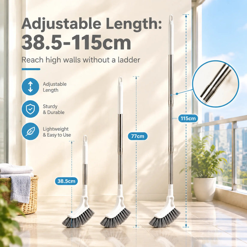 🔥LAST DAY SALE 50% OFF-💯Adjustable Length Stainless Steel Telescopic Long Handle Crevice Cleaning Brush 🧹