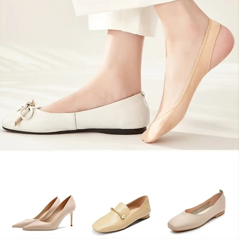 Exclusive Offer ✨ Three Pairs 🔥 Anti-Slip Invisible Socks - Cushioned Sole & Stays in place