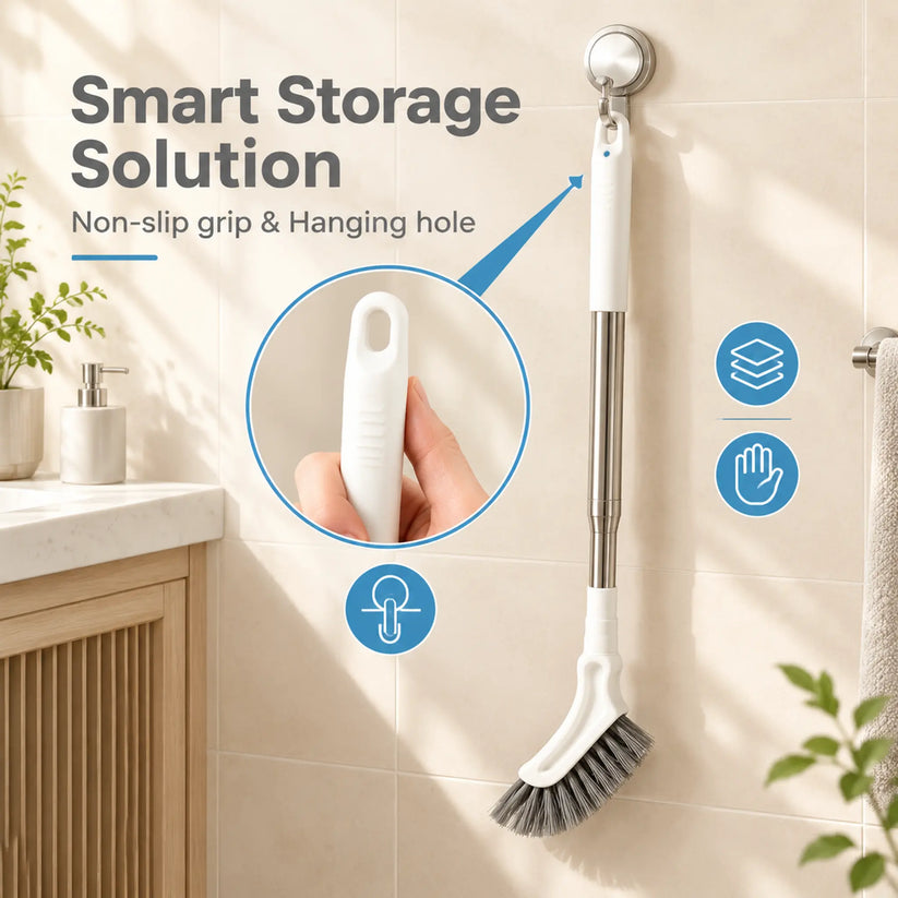 🔥LAST DAY SALE 50% OFF-💯Adjustable Length Stainless Steel Telescopic Long Handle Crevice Cleaning Brush 🧹