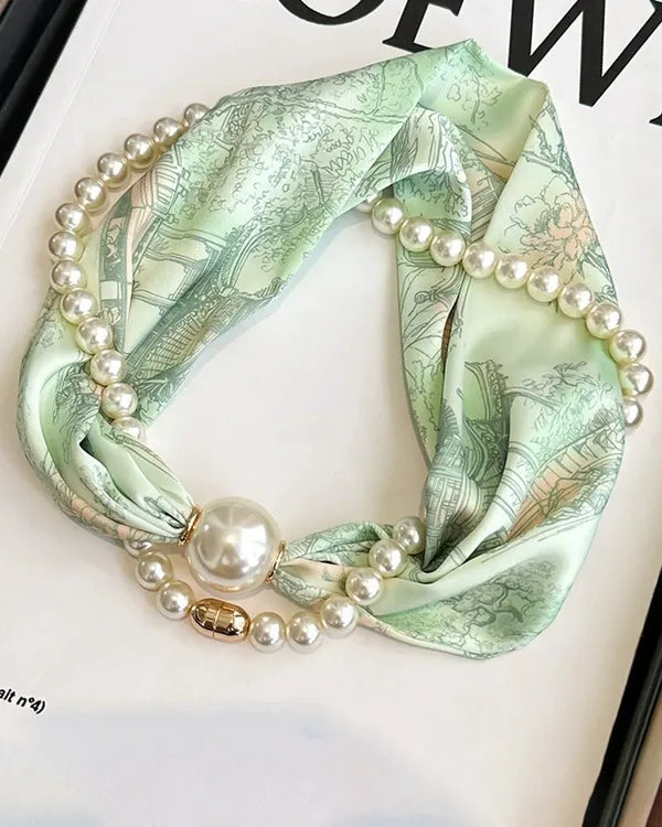 ✨ Long Pearl-Embellished Necklace – Elegant & Timeless Statement Jewelry