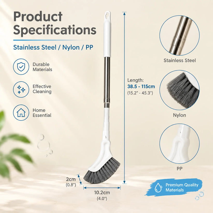 🔥LAST DAY SALE 50% OFF-💯Adjustable Length Stainless Steel Telescopic Long Handle Crevice Cleaning Brush 🧹