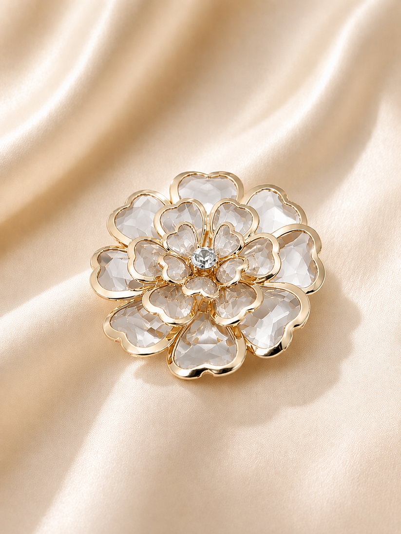 🔥 2K+ Sold Today｜Hot-Selling Rhinestone Flower Cufflinks Clip｜Sparkling & Elegant