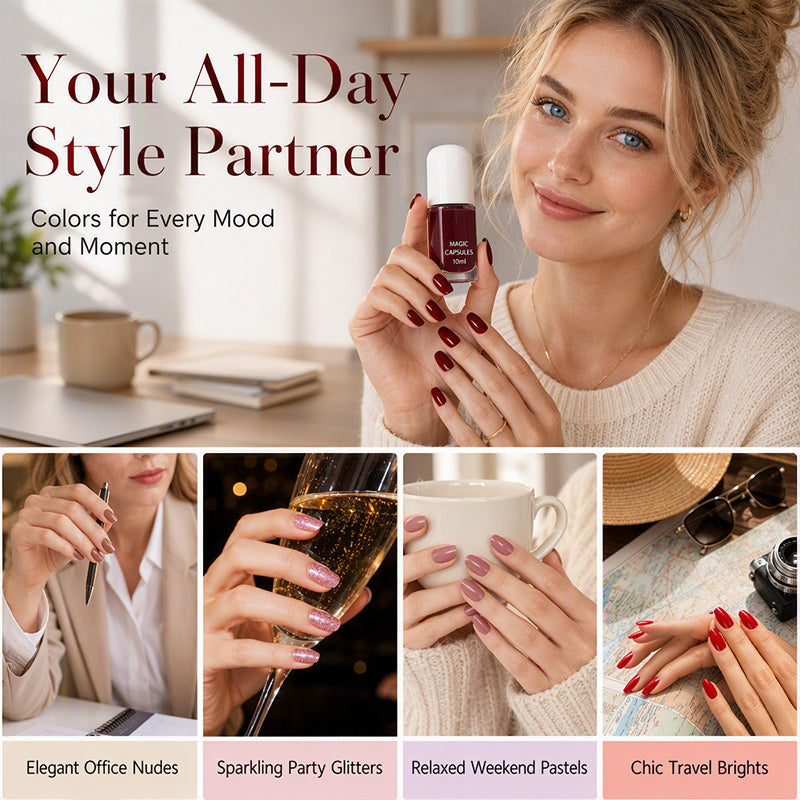💅 “No-bake, Quick-dry, Peelable water-based nail polish” 🎨—keep your fingertips looking perfect at all times! 💅