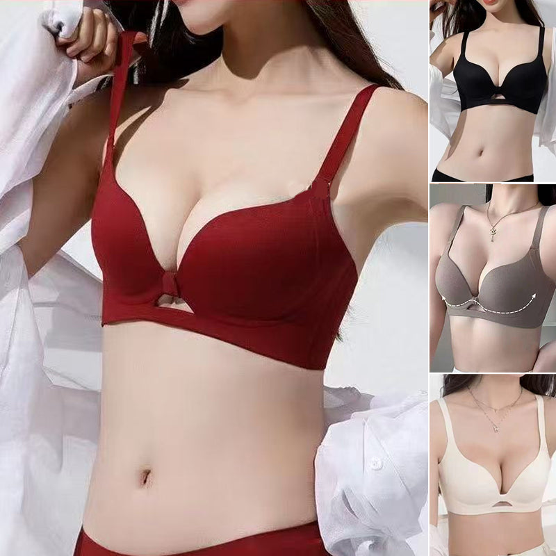🎀 👙 Seamless Non-Wired Push-Up Bra in Solid Color with Shaping Support 💕
