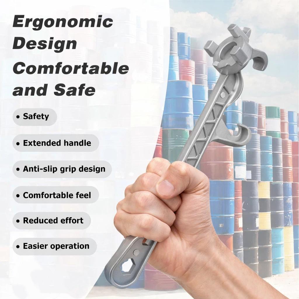 🔥 7-in-1 Aluminum Bung Wrench – Heavy-Duty Drum Opener & Multi-Size Barrel Cap Tool