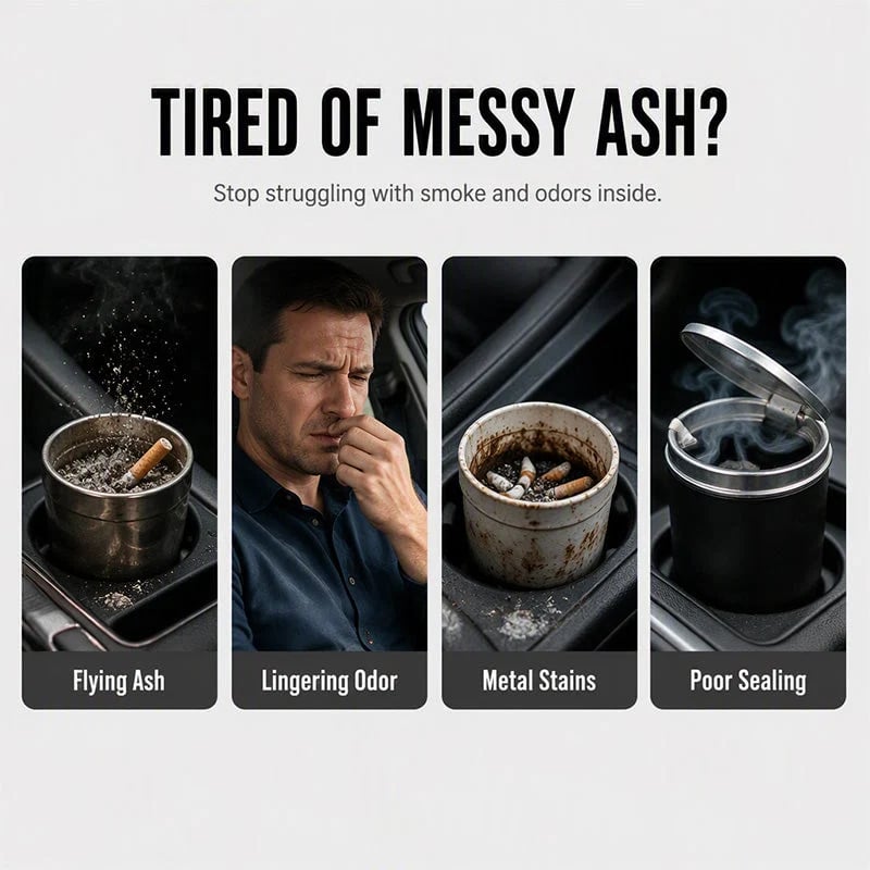 🎉 Hot Sale-Rotating Car Ashtray with Ceramic Inner Liner