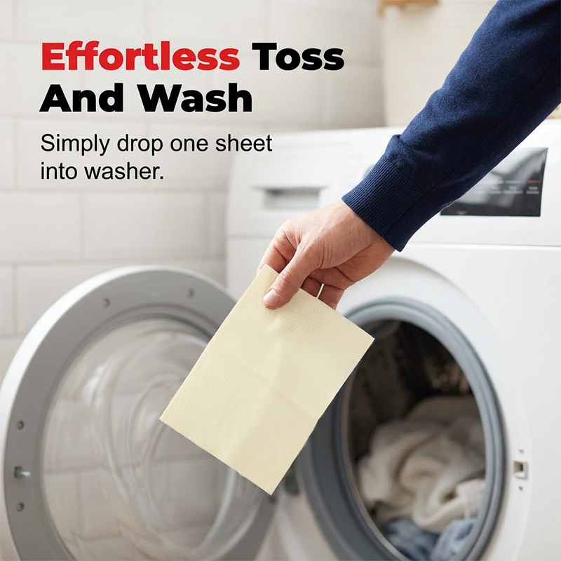 💥Deep Cleaning Laundry Whitening Sheets✨Powerful Stain Remover Brightening Fabric Laundry Cleaning Sheets