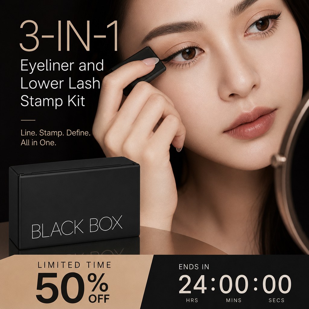 🔥 3-in-1 Eyeliner Lower Lash Stamp Kit ✨ Easy Glam in Seconds 💕