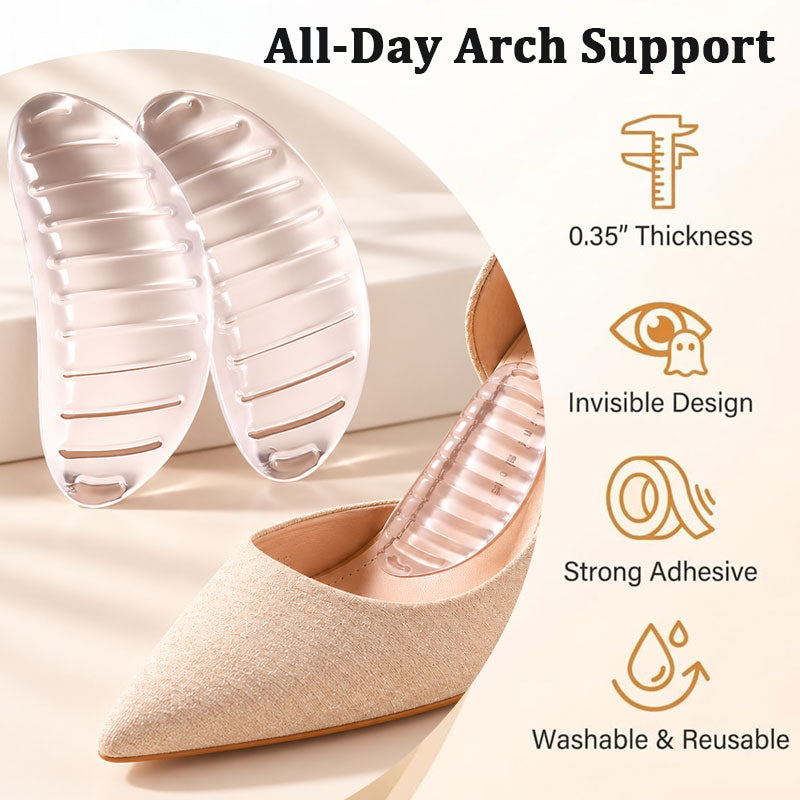 👣 Clear Silicone Arch Support Pads | Soft Gel Arch Cushions for Comfortable Walking ✨