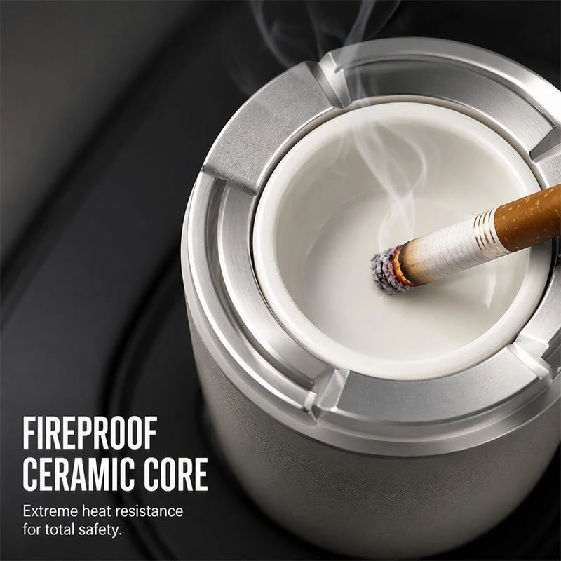 🎉 Hot Sale-Rotating Car Ashtray with Ceramic Inner Liner