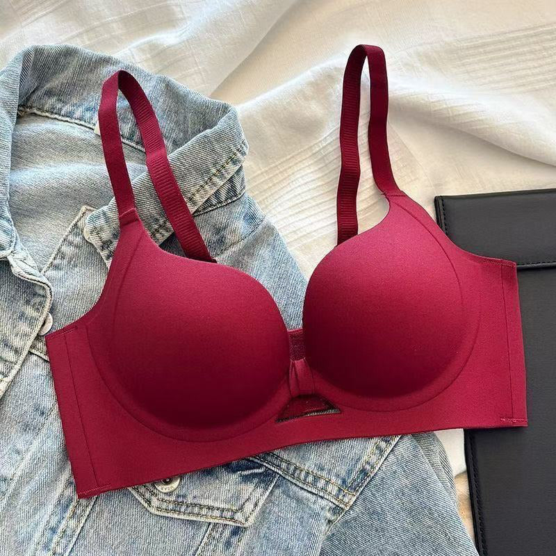 🎀 👙 Seamless Non-Wired Push-Up Bra in Solid Color with Shaping Support 💕