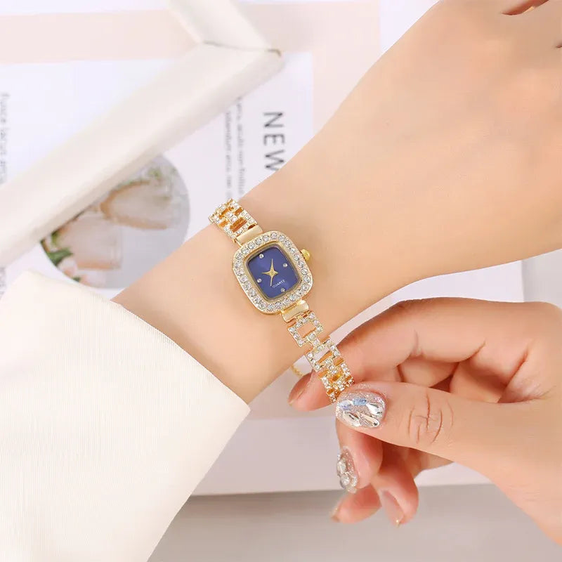 💥Women Drawstring Bracelet Watch Square Quartz