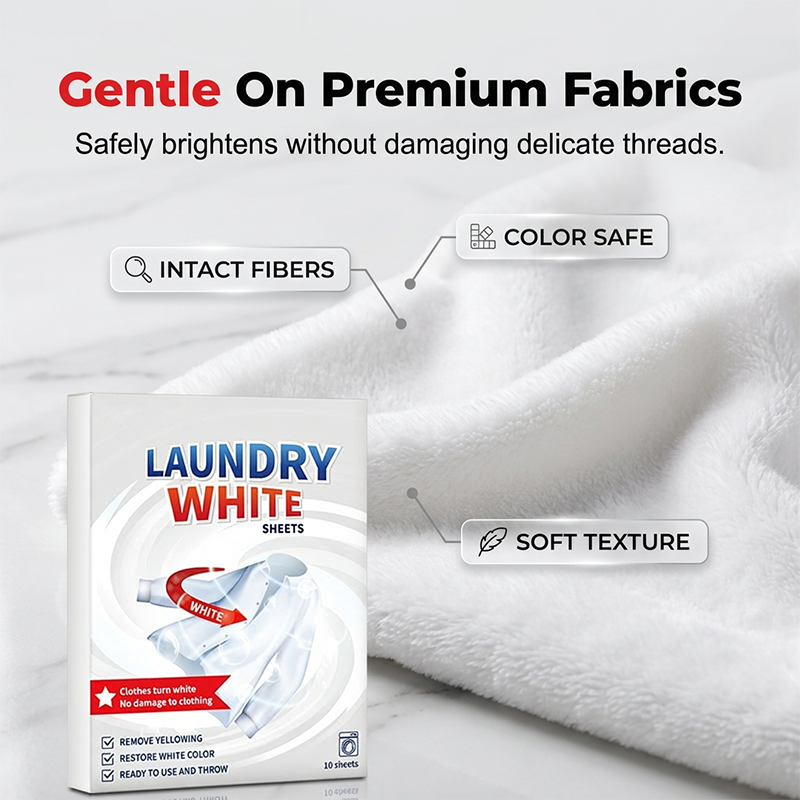 💥Deep Cleaning Laundry Whitening Sheets✨Powerful Stain Remover Brightening Fabric Laundry Cleaning Sheets