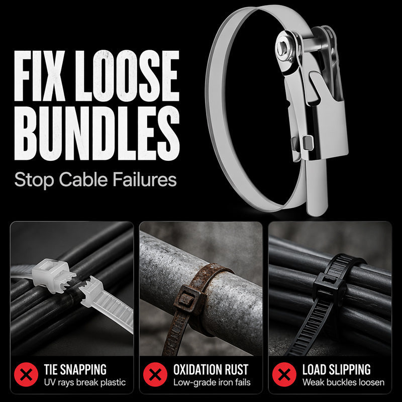 🔗 50% OFF NOW! 🛡️ Stainless Steel Cable Tie – 304 Steel, Ratchet Lock & Rust-Proof – Heavy Loads Indoors & Out 💪