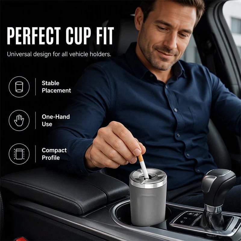 🎉 Hot Sale-Rotating Car Ashtray with Ceramic Inner Liner