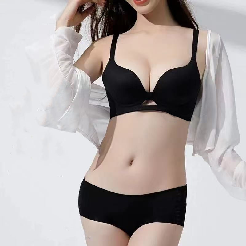🎀 👙 Seamless Non-Wired Push-Up Bra in Solid Color with Shaping Support 💕