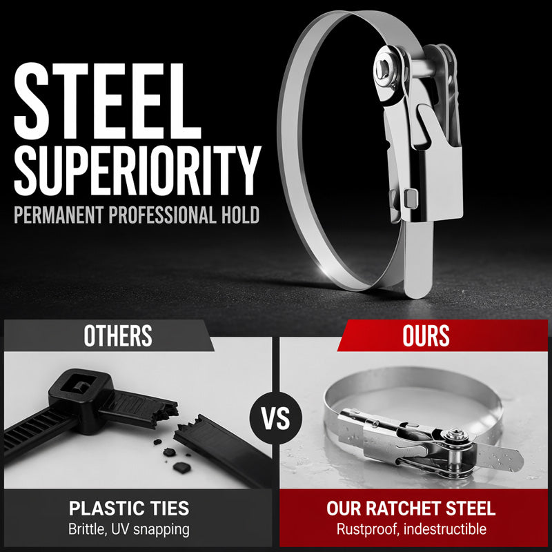 🔗 50% OFF NOW! 🛡️ Stainless Steel Cable Tie – 304 Steel, Ratchet Lock & Rust-Proof – Heavy Loads Indoors & Out 💪