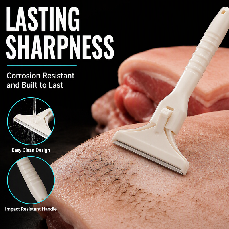 🥳2026 HOT SALE🥳💞30K+ SOLD!🌟🎨Meat Trimming Scraper – Stainless Steel Fat & Silverskin Remover with 10 Replacement Blades