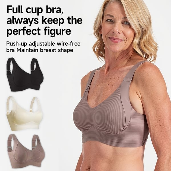 🔥 2026 New Arrivals Hot Sale 💥Women's Ribbed Push Up Adjustable Wireless Bra🌸