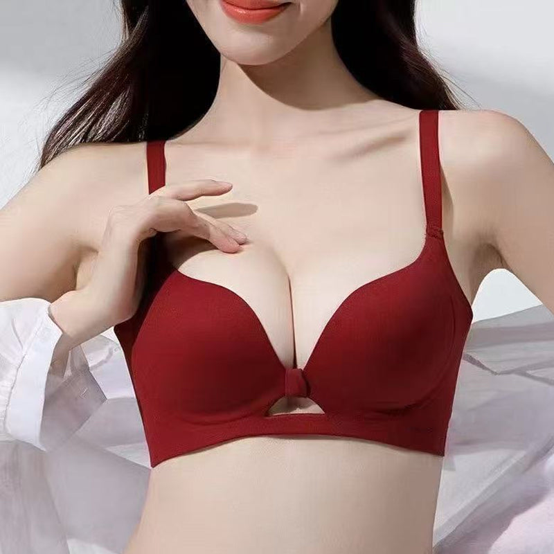 🎀 👙 Seamless Non-Wired Push-Up Bra in Solid Color with Shaping Support 💕