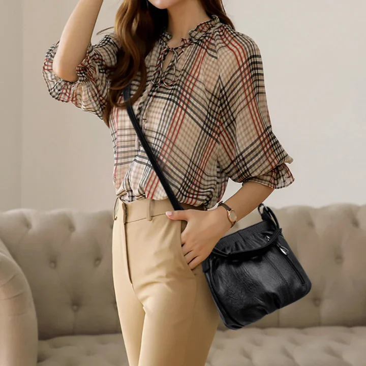🌸 Women's Soft PU Leather Pleated Shoulder Bag – Chic Minimalist Crossbody Bag for Daily Wear 👜✨