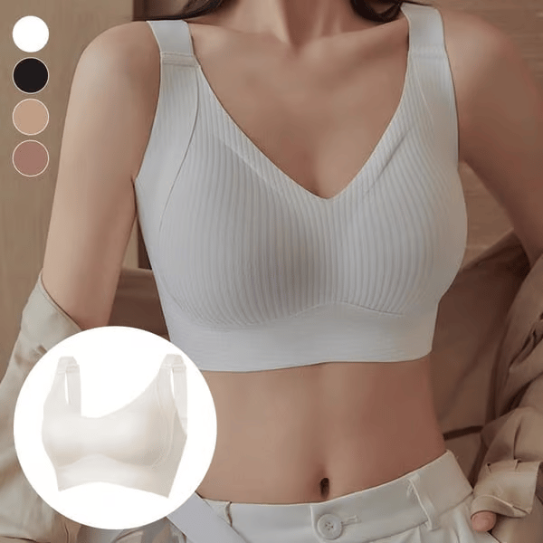 🔥 2026 New Arrivals Hot Sale 💥Women's Ribbed Push Up Adjustable Wireless Bra🌸