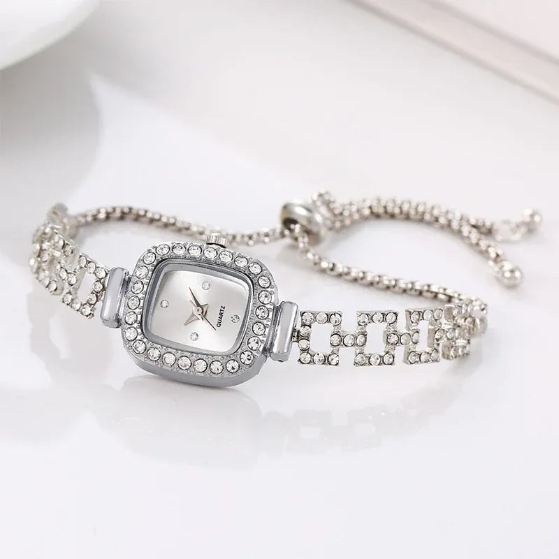 💥Women Drawstring Bracelet Watch Square Quartz
