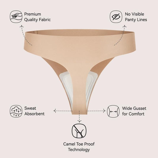 ✨ Camel Toe Cover Thongs for Women 💕 | Seamless G-String Underwear 🌸 Comfortable Basic Fit  Machine Washable