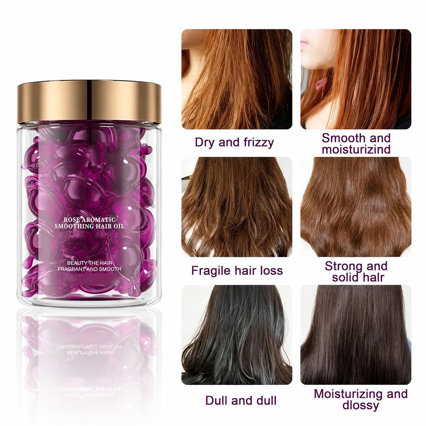 🔥Hair Vitamin Oil Capsules💎Argan & Rosehip Frizz Taming • Instant Shine • Travel-Friendly & Non-Greasy | All Hair Types 📍🇬🇧✨