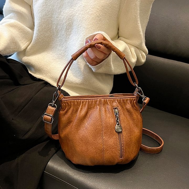 🌸 Women's Soft PU Leather Pleated Shoulder Bag – Chic Minimalist Crossbody Bag for Daily Wear 👜✨